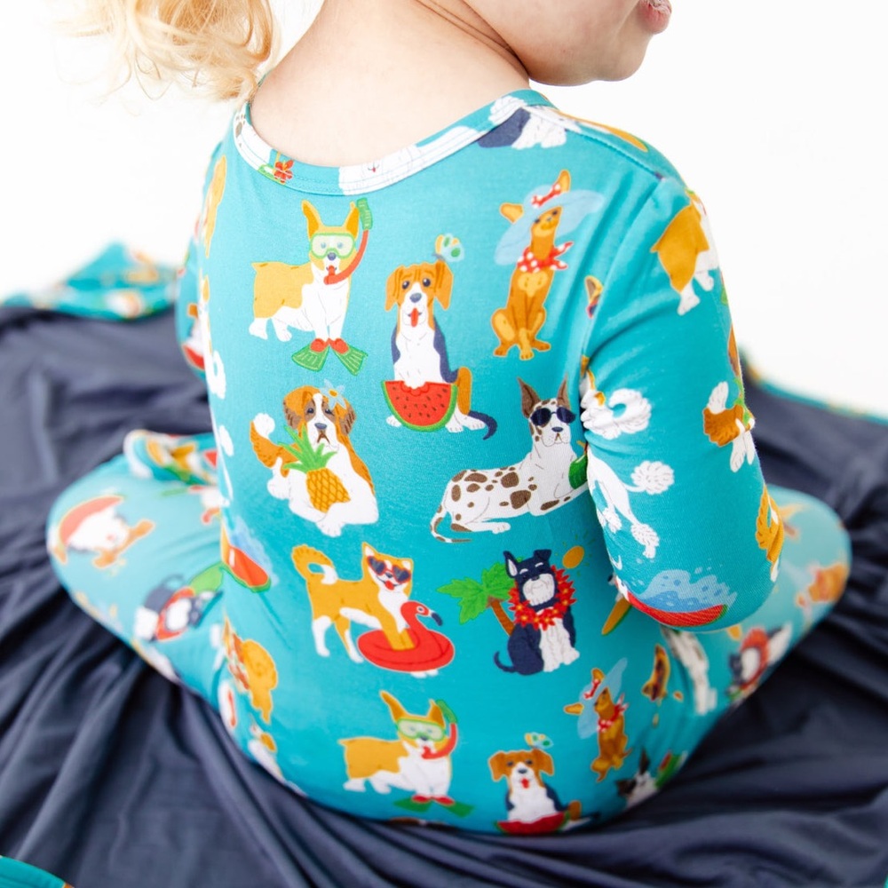 Dreamiere Dream Jamms Dog Days of Summer Convertible Footie Pajamas Bamboo